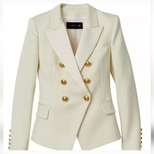 Balmain For H&M Tuxedo Blazer Cream Jacket US 4 US4 EUR 34 XS